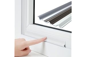 Esufeir 118inch/3m Blanco Forma de T Burlete Ventana Corredera Puerta Entrada Exterior Frio,Espuma Tira Cinta de Sellado Autoadhesiva Aislante Termico Acustico,Tapa Juntas Aislamiento Insonorizar