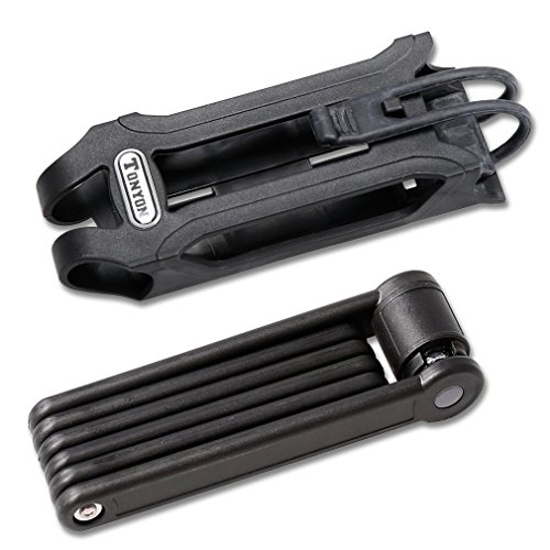 TONYON Fahrradschloss Faltschloss Kombinationsschloss Fahrrad Motorrad mit Rahmenhalterung Schwarz – DLYK1 165mm*65mm*48mm - 2