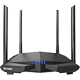 Tenda AC6 AC1200 Dual-Band WLAN-Router (1200 MBit/s, 2,4Ghz & 5Ghz, 4x 10/100 Ports, QoS, Beamforming+, Vier Antennen, App Ve