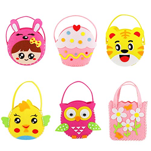 Neborn Tessuto Non Tessuto Borsa Fai da Te Giocattolo per Bambini Giocattolo Mini Borsa in Tessuto Non Tessuto Borsa Colorata a Mano Cartone Animato per Bambini Borse per Bambini
