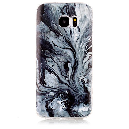 Cozy Hut Für Samsung Galaxy S7 Edge Handyhülle mit Marmor / Marble Design(schwarz / grau) | Handytasche | | Schale | | Hülle | | Case | Handy-etui | TPU-Bumper | Soft Case | Schutzhülle Cover für den optimalen Schutz ihres Samsung Galaxy S7 Edge (5,5 Zoll) – Bäume Marmor - 2