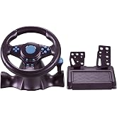 Titreşimli 4in1 Oyun Direksiyon Seti, Bilgisayar/Xbox 360/PS3/PS2 Uyumlu, USB Bağlantılı, Pedal Dahil