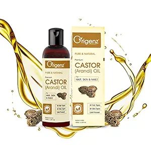 Origenz Premium Castor Oil for Hair & Skin 100ml (Pack of 1)