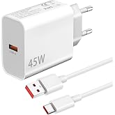 45W USB Charger and Cable for Xiaomi Redmi Note 15 Pro/14 Pro+ 5G/13 12 11 11S Redmi 15C 14C 13C 12C A5 A3 Xiaomi 17 15 14 15