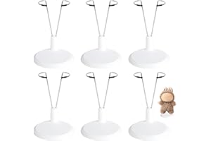 Tinoaly 6 Pezzi Supporto Bambola Regolabile, Supporto Figure Accessori Esposizione Giocattoli per la Decorazione di Casa e Ufficio per 10,16-20,32 cm (Bianco)