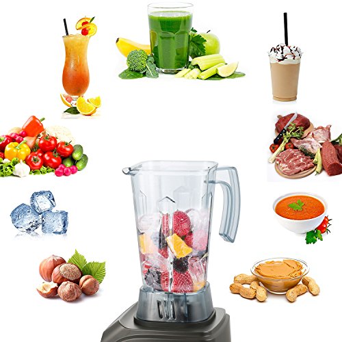 Standmixer, MengK Mixer mit 6 Klingen 2 Liter, Glas Edelstahl, Stufenloser Geschwindigkeitsregelung, Smoothie und Ice-Crush Programm, Pulse Taste, schwarz - 7