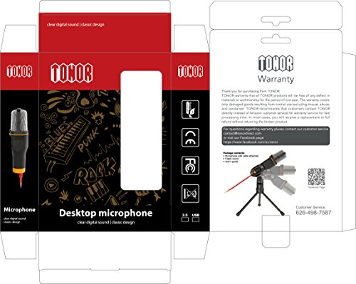 tonor 3,5 mm Klinkenstecker Kondensator Sound Mikrofon für Computer schwarz - 7