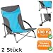 Produktbild Strandstuhl | bequemer Campingstuhl | extra hohe Tragkraft bis zu 100 Kg | extra breite Standfüße - somit auch ideal für weichen Boden | optimal für Picknick, Camping, Festival, Konzerte, Strand oder Garten | Minimales Gewicht (3Kg) bei Maximalem Komfort (Blau, 2er Set)