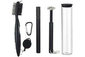 MRISATA Clean Werkzeug-Set – einziehbare Golfschlägerbürste, 6 Köpfe, Golfschläger-Rillenschärfer, Golfschläger-Rillenschärfer U- und V-Rillen, praktisches scharfes und sauberes