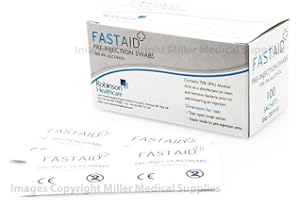 ROBINSON HEALTHCARE Fast Aid Pre-Injection Swab 70% IPA Alcohol 100's X 12