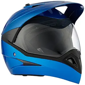 Studds Motocross Full Face Helmet with Visor (Flame Blue, XL)