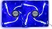 Produktbild unexon 2er Set Mute - LED Blau 120mm Gehäuselüfter PC Silent 0,10 Sone - 1100RPM - Schwarz 12V 3-Pin …