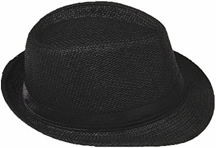 Panama Fedora Trilby Gangster straw sunhat with fabric strap, street style - -