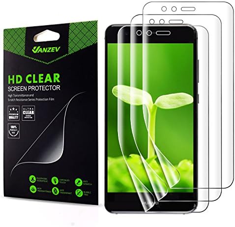 Huawei P10 Lite Screen Protector [3 Pack] [Not Glass], HD Clear Anti-Scratch Soft TPU Protective Film, Case Friendly Coverage Bubble-Free Screen Protector for Huawei P10 Lite by Vanzev