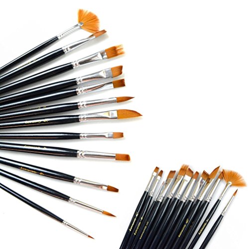 SUMERSHA Nylonhaar Pinselset Ölmalpinsel Künstler Aquarell Acryl Ölmalerei Supplies 12pcs - 4