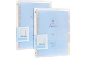 TOPHOMER 2 pz A5 quaderno a spirale, trasparente PP copertina Fibbia ad anello Raccoglitore Staccabile Taccuino di Smistamento, copertina impermeabile e può essere pulito