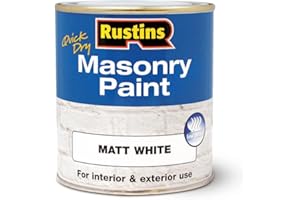 RUSTINS Masonry Paint, White, 500 ml (Pack of 1)