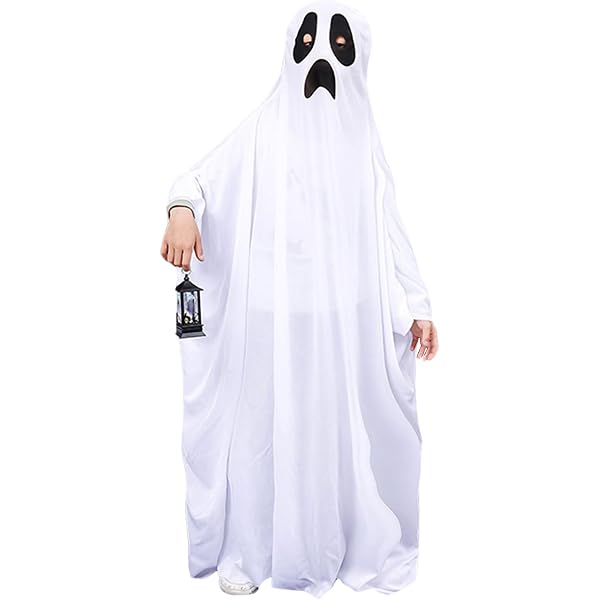 Costume Da Fantasma Per Bambino Con Mantello E Cestino Zucca, Travestimento Halloween Carino E Divertente