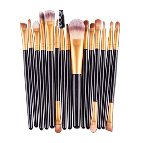 leisial 20pcs Bürsten Set-Augen Schönheit Werkzeug Kit Foundation Staub Pinsel Bürste Augenbrauen-Pinsel Augen Make-up Pinsel Rosa + schwarz 19.5*2.0*0.5cm Schwarz - 6