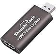 Shenzhi Tech Portable Audio Video Capture Cards HDMI to USB 3.0 1080P 4K Record Via DSLR Camcorder Action Cam for High Definition Acquisition, Live Broadcasting