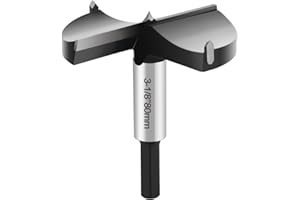 HSAWBIT Forstnerbohrer 80mm, Forstner bohrer mit Sechskantschaft, Holzbohrer Topfbohrer Kunstbohrer für Holz,Hartholz