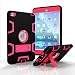 Produktbild iPad Mini 4 Case,3 in1 Rugged Silicone Protective Case with PC PlasticColorful iPad Mini Case, Adjustable Kickstand, Full-body Shock Absorption, High Impact Resistant Hybrid Armor Defender(Black+Rose Red)