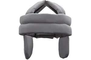 Kyowoll Casco Anziani, Addensare Cappello Protezione testa regolabile, Cappuccio Anti-Caduta testa Protezione, Traspirante sicuro Vecchio Uomo Protezione dell'udito Prevenzione delle Cadute (Grigio)