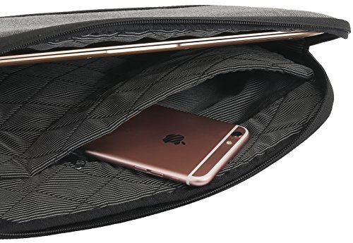 StilGut Notebook-Sleeve Charlie, Universal Notebook-Schutzhülle aus Stoff für Notebooks bis 12″. Gepolsterte Schutz-Tasche mit praktischen Innenfächern und Reißverschluss, Dunkelgrau - 6