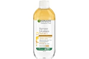 GARNIER Skin Active - Biphase Micellaire - Tout-en-1 - Nettoie, Démaquille & Apaise - Visage, Yeux, Lèvres - Enrichie En Micelles & Huiles - Vegan & Cruelty Free - Tous Types de Peaux - 400 ml