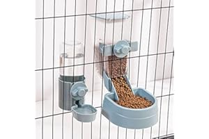 LEIYAFENMO Mangeoire à Eau pour Lapin, Distributeur d'eau Suspendu pour Cage pour Animaux de Compagnie, Bol de Bouteille d'eau Automatique Suspendu pour Petit Animal pour Chat Lapin (Blue)
