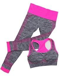 Shopo's Women's Girl's Fitness Workout Clothing Gym Sports Running Slim Leggings Bra Yoga Suit-Tracksuit(Free Size)