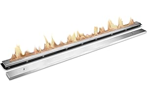 AARON HOME Wien 200cm bruciatore bioetanolo, camino bioetanolo da incasso, acciaio inox