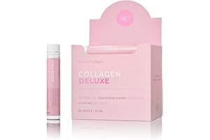 Swedish Collagen liquide Deluxe Shots, 20x25 ml | 12 500 mg de collagène marin, avec acide hyaluronique, vitamines et minéraux pour les cheveux, la peau et les ongles (20)