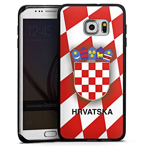 Samsung Galaxy S6 Edge Plus Hülle Silikon Case Schutz Cover Kroatien EM Trikot Fußball Europameisterschaft