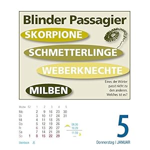 Gehirnjogging  2017 Tages-Abreisskalender