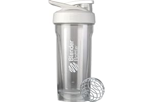BlenderBottle Strada – Tritan – Borraccia con BlenderBall, adatta come shaker per proteine, bottiglia d'acqua, senza BPA, scala fino a 600 ml, capacità 820 ml, bianco, 273 g