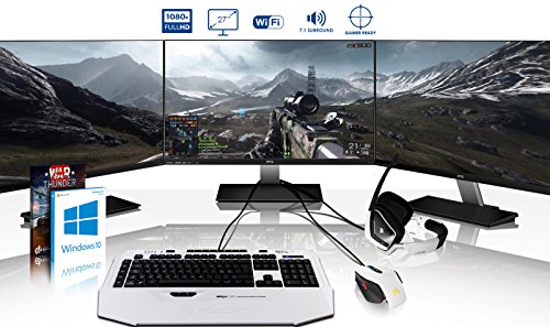 VIBOX Rapture XR780-180 Komplett-PC Paket Gaming PC – 4,0GHz i7 10-Core Prozessor, GTX 1080, leistungsfähig, Wassergekühlter Desktop Gamer Computer mit Spielgutschein, 3x Dreifach 27″ Monitor, Roccat Tastatur, Gamer Mouse, Windows 10, Weiß Innenbeleuchtung, lebenslange Garantie* (3,0GHz (4,0GHz Turbo) Intel i7 6950X Extreme Broadwell 10-Core Prozessor, MSI NVIDIA GeForce GTX 1080 8GB ARMOR Grafikkarte, 64GB Team 2133MHz DDR4 RAM, Samsung 1TB SSD, Corsair H100i GTX Wasserkühler, NZXT Gehäuse) - 2