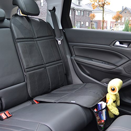 Autositzauflage (Premium Royal-Oxford-Material) zum Schutz vor Kindersitzen, Isofix geeignet, Auto-Kindersitzunterlage wasserabweisend, Autositzschutz, Autositzunterlage, Schoner in universeller Passform - 6