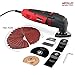 Price comparison product image Apollo 220 Watt Oscillating Combo Multi Tool with Variable Speed Thumbwheel, Safety Switch & 37 Piece Mixed Accessory Kit Including Cutting Blades, Cutting Discs, Scraping Blade, Grinding Blade & Polishing Head and Sander Sheets