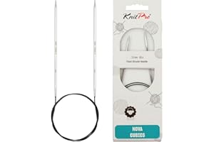 KnitPro Nova Aiguilles à Tricoter circulaires Fixes Laiton Brillant 40 cm x 3,5 mm, Argent