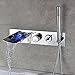 Produktbild tougmoo LED Wand montiert Wasserhahn LED Dusche Wasserhahn Badezimmer Wasserhahn LED Dusche Wasserhahn 3 Farbe Wand montiert Badewanne LED Dusche Wasserhahn Dusche Mixer chrome