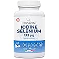 Bandini® Iodine 225 mcg + Selenium 100 mcg - 160 Tablets - High Absorption and Dosage - Dietary Supplement of Potassium Iodide KI + Selenium Methionine - Vegan, No GMO - Made in Italy