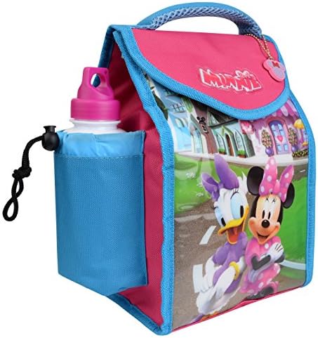 Kids Children Insulated Lunch Bag Box And Drink Sport Water Bottle Set (Minnie Mouse)