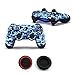 Price comparison product image Anti-Scratch Skin Sticker Vinyl Decal Sticker Decal Protector for Sony Playstation 4 PS4 Slim PS4 Pro Dualshock Controller x 1 and Thumb Grip Stick Capx2 (Army Blue)