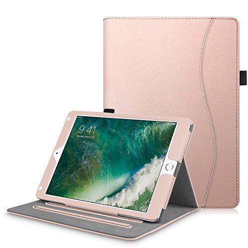 Fintie iPad 9.7 Zoll 2017 / iPad Air 2 / iPad Air Hülle - [Eckenschutz] Multi-Winkel Betrachtung Folio Stand Schutzhülle Cover Case Tasche mit Dokumentschlitze, Standfunktion, Auto Wake / Sleep für Apple iPad 2017 Neue Modell 9.7" Retina Display Tablet, iPad Air 1/2, Roségold