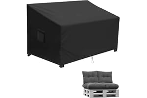 Rilime Abdeckhauben FüR Paletten, 420D Oxford Gewebe Schutzhülle für Gartenmöbel,Gartenbank,Loungesofa Aktualisieren GarngeFärbter Stoff (128x65x80/40cm)