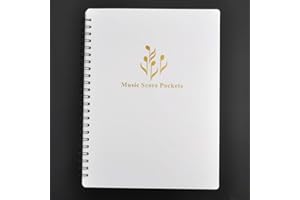 KINGPOINT Carpeta para guardar partituras musicales, archivos, etc., tamaño A4, doble cara, color blanco