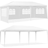 KOMFOTTEU Portable Garden Tent 3 x 6 m (3 x 6 m, 4 Walls) | Folding Gazebo with 4 Removable Side Walls, Interwoven with Carry