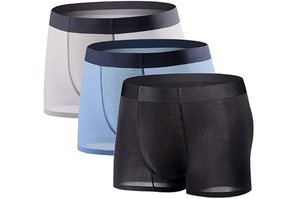 BEGIANT Boxershorts för män, issilke, 3-pack, sexiga mikrofiber underkläder