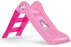 Dolu Mein erster Einhorn Garten Faltbare Rutsche, Einhorn Kinder Indoor Outdoor Garten Spielplatz, Geeignet für Kinder im Alter von 2 bis 6 Jahren - Maße H70 x L111 x B47cm - Pink